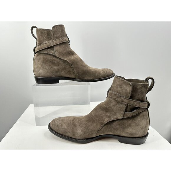 Bally Gray Suede Leather Boots Made In Switzerland Size 11-USA - Picture 5 of 11